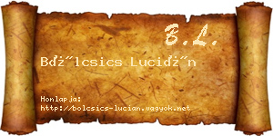 Bölcsics Lucián névjegykártya